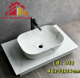 Lavabo kiểu tròn - vân đá