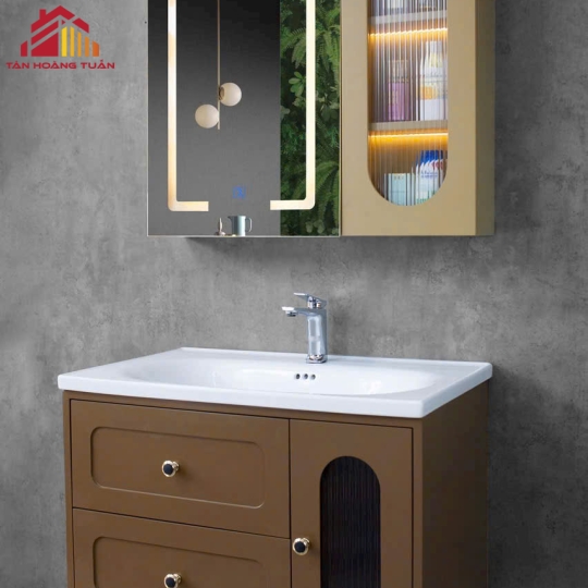 Bộ tủ gương lavabo phòng tắm cao cấp 007
