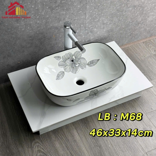 Lavabo bầu tròn - basic - hoa văn