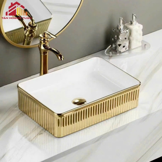 Lavabo vuông gold - basic